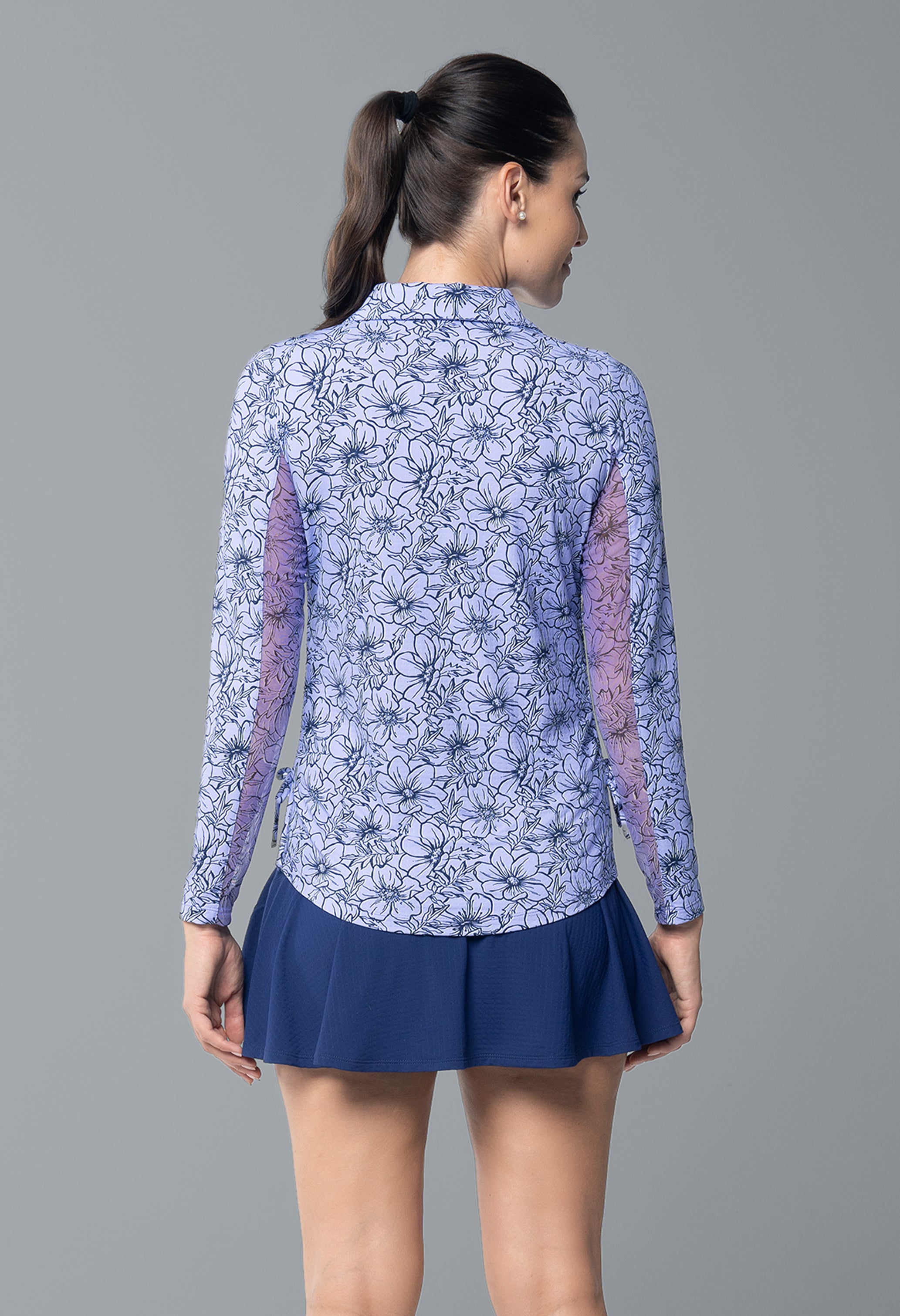 Diana Print Adjustable Length Long Sleeve Polo – 48930